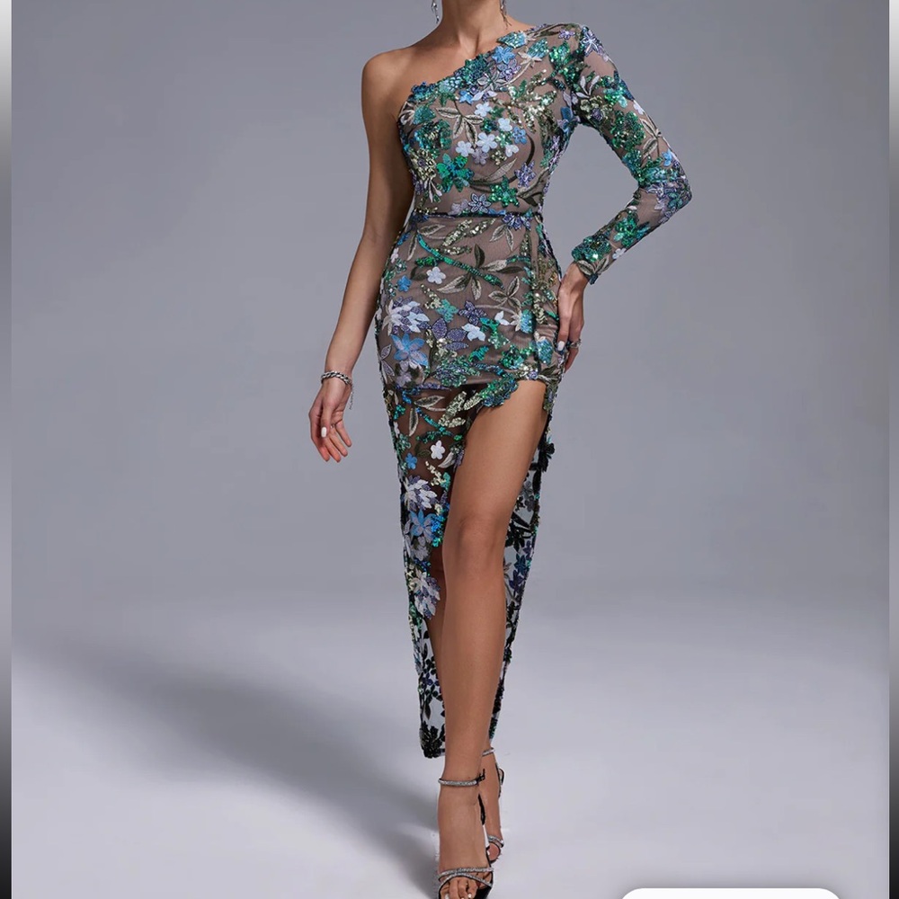 Floral One-Shoulder Dress